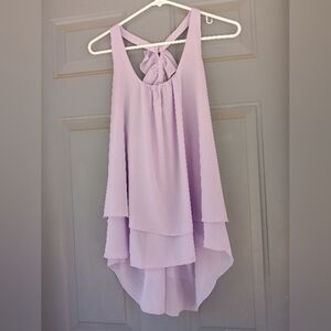 Women's Sassybling Lilac Purple Razorback Asyometrical Blouse Tank Size Large